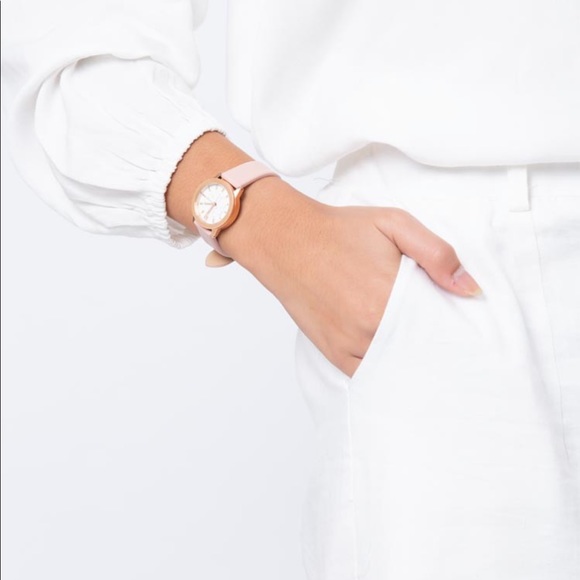 TORY BURCH Gigi Pink Leather Strap Watch 28mm NWT - Picture 14 of 14